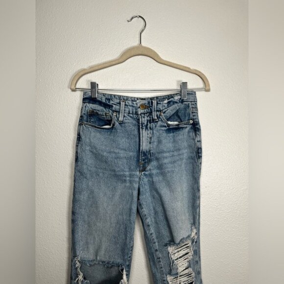 Good American Blue Boyfriend Distressed Casual jeans size 26 - Picture 2 of 9